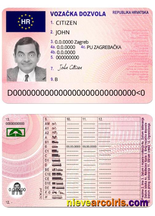 Croatia driving license
